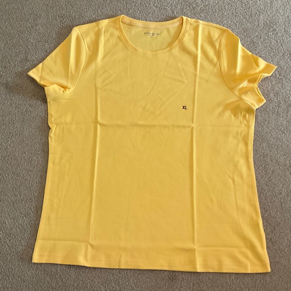size XL, bust up to 44 inches, pretty yellow and sunshine shirt, new condition ☀ - Picture 6 of 9